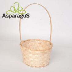 BAMBOO BASKET WITH HANDLE D: 17X10CM H: 31CM