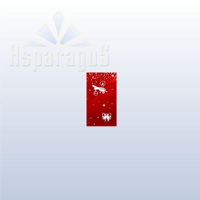 CELLOPHANE GIFT BAG METALLIC 10X20CM/RED/CANDLE (50PCS/PACK)