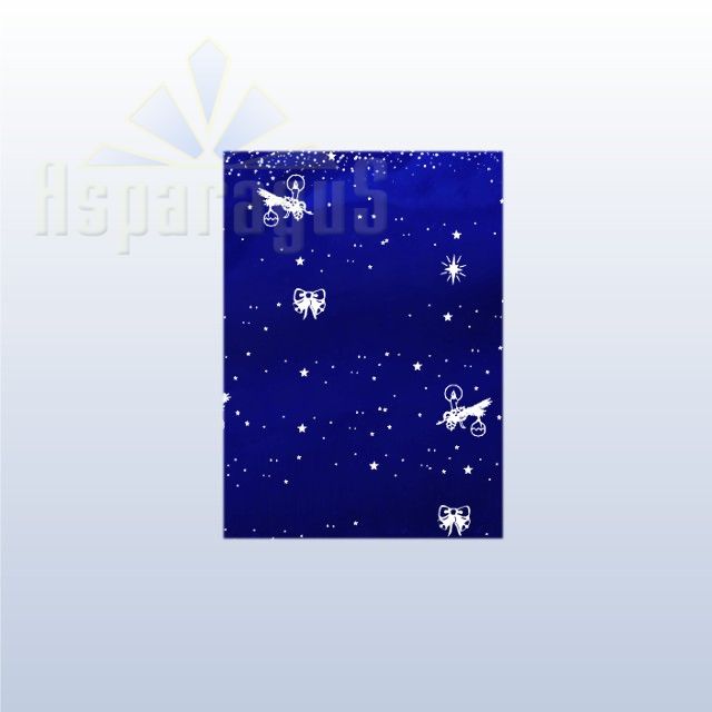 CELLOPHANE GIFT BAG METALLIC 25X45CM/ROYAL BLUE/CANDLE (3PCS/PACK)