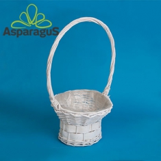 FLORENTIN BASKET D: 23CM H: 17CM HANDLE: 48CM/ WHITE