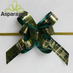 RAPID BOW METAL 2CMX50CM/CHRISTMAS+PLAID/TOBACCO GREEN