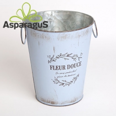 TIN PAIL WITH HANDLE D:17CM H:20CM/ GRAY