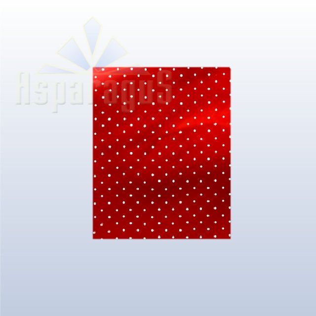 CELLOPHANE GIFT BAG METALLIC 30X40CM/RED/DOTTED (50PCS/PACK)