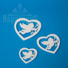 WOODEN HEARTS 6-10CM (3PC/PACK)/ WHITE
