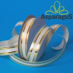 DECORATIVE RIBBON METAL STRIPED 2CMX50Y/CREAM