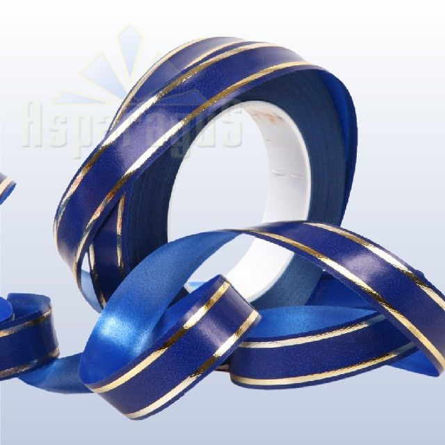 DECORATIVE RIBBON METAL STRIPED 2CMX50Y/ROYAL BLUE