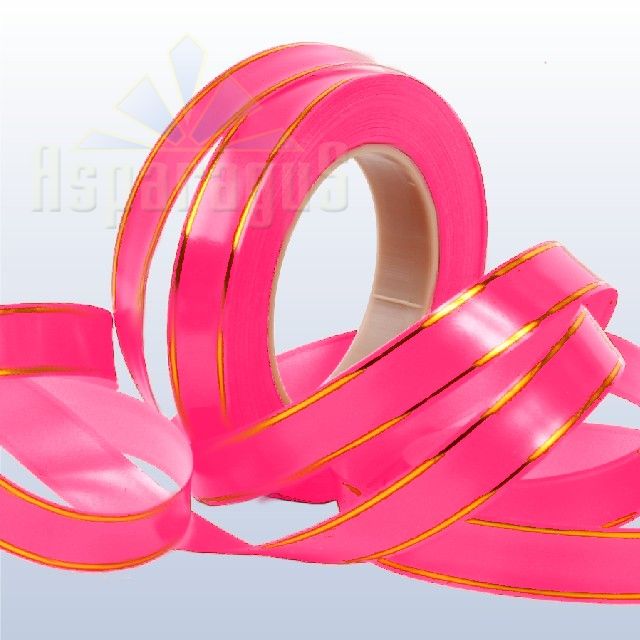 DECORATIVE RIBBON METAL STRIPED 2CMX50Y/ AUTUMN PINK