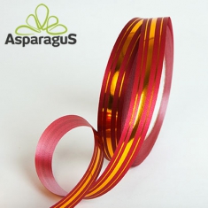 DECORATIVE RIBBON METAL STRIPED 2CMX50Y/ CLARET