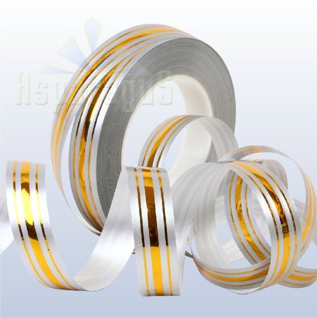 DECORATIVE RIBBON METAL STRIPED 2CMX50Y/SILVER