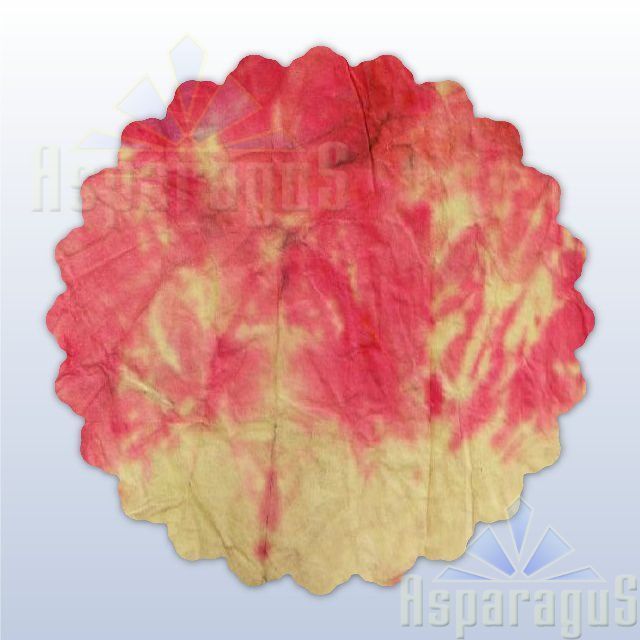 DIPPED PAPER 50 CM ROUND/MUSTARD YELLOW-RED (5PCS/PACK)