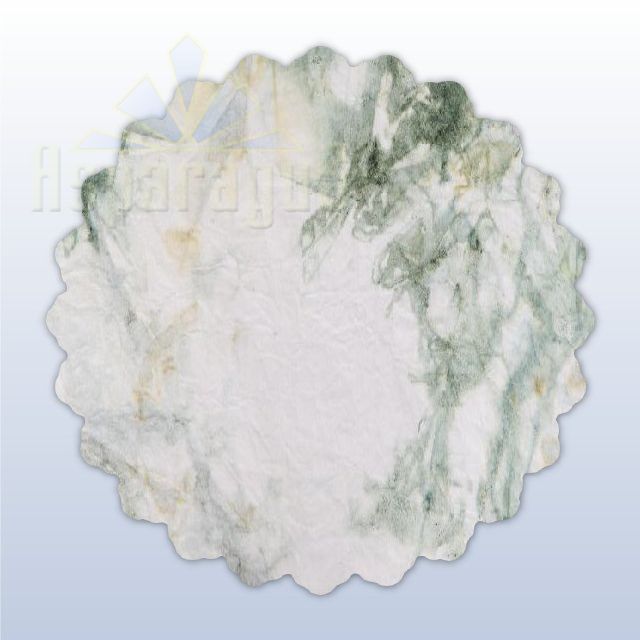 DIPPED PAPER 50 CM ROUND/WHITE-TOBACCO GREEN (5PCS/PACK)