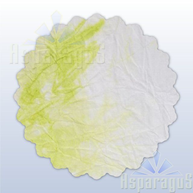 DIPPED PAPER 50 CM ROUND/WHITE-NEON GREEN (5PCS/PACK)