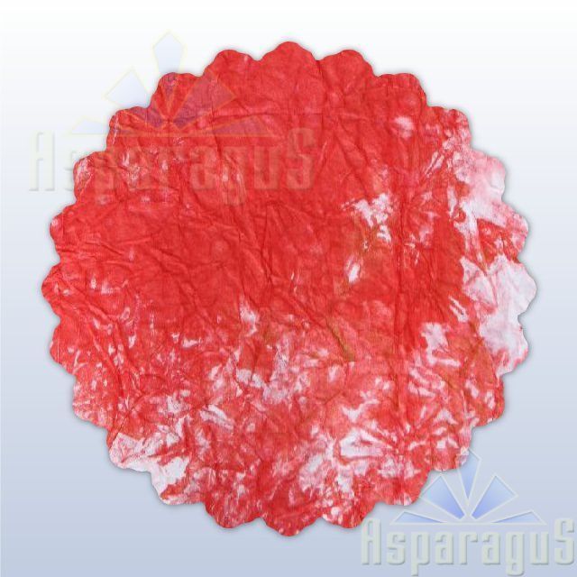 DIPPED PAPER 60 CM ROUND/WHITE-RED (5PCS/PACK)