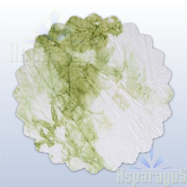 DIPPED PAPER 60 CM ROUND/WHITE-TOBACCO GREEN (5PCS/PACK)