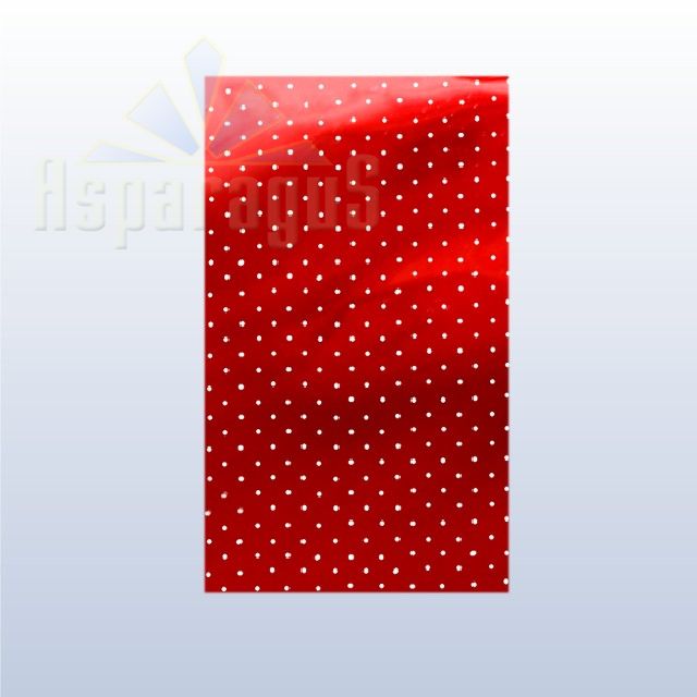 CELLOPHANE GIFT BAG METALLIC 30X50CM/RED/DOTTED (50PCS/PACK)