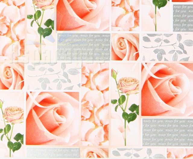 WRAPPING (FLAT) PAPER SHEET 70X100CM/PATTERNED (5PCS/PACK) ROSY