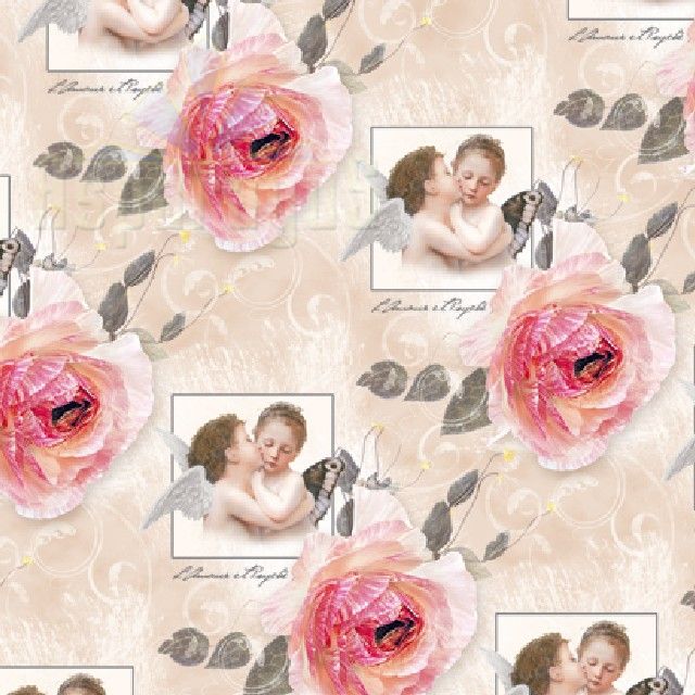 WRAPPING (FLAT) PAPER SHEET 70X100CM/PATTERNED (5PCS/PACK) WITH ANGEL