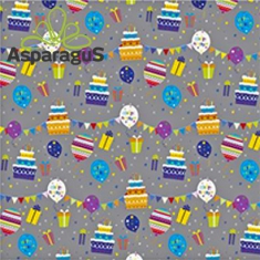 WRAPPING (FLAT) PAPER SHEET 70X100CM/PATTERNED (5PCS/PACK) FOR BIRTHDAY