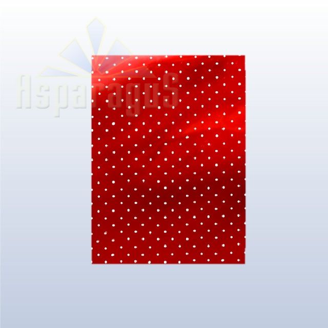CELLOPHANE GIFT BAG METALLIC 35X45CM/RED/DOTTED (50PCS/PACK)