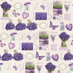 WRAPPING (FLAT) PAPER SHEET 70X100CM/PATTERNED 1PCS. WITH LAVANDER