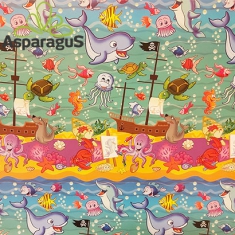 WRAPPING (FLAT) PAPER SHEET 70X100CM/PATTERNED 1PCS. WITH SEAWORLD
