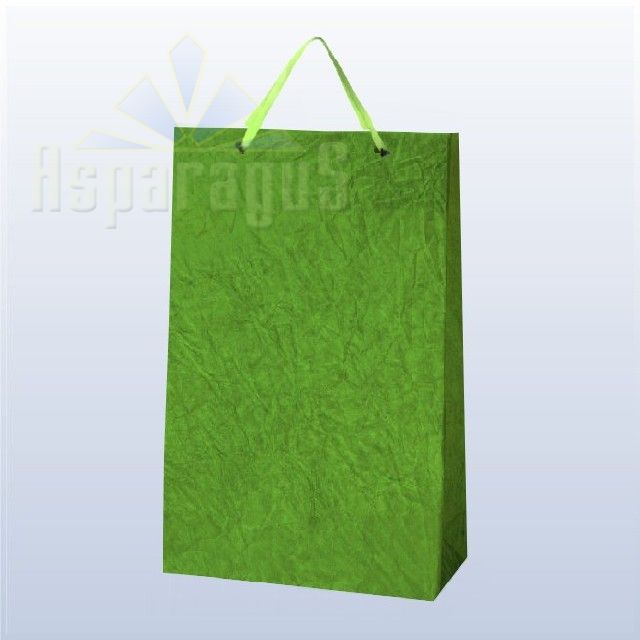 PAPER BAG WITH HANDLES 7X16X25CM/TOBACCO GREEN
