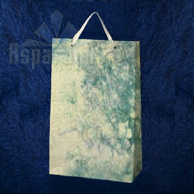 PAPER BAG WITH HANDLES 7X16X25CM/CREAM-GREEN