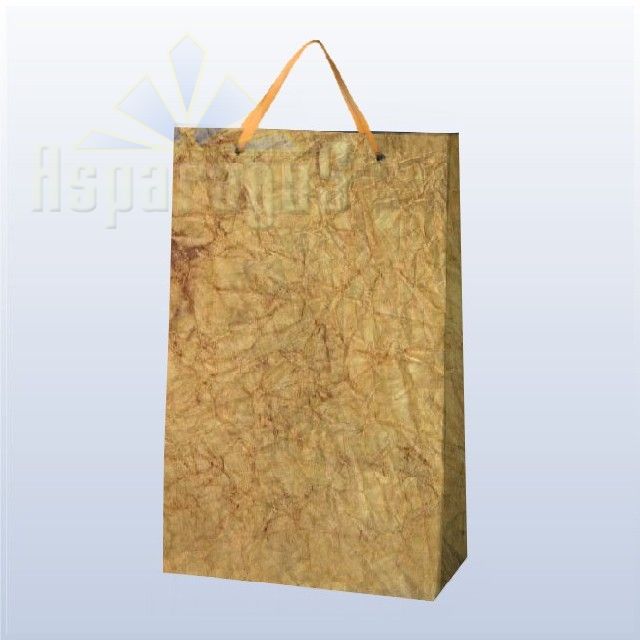 PAPER BAG WITH HANDLES 7X16X25CM/MUSTARD YELLOW