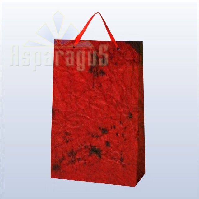 PAPER BAG WITH HANDLES 7X16X25CM/RED-BLACK