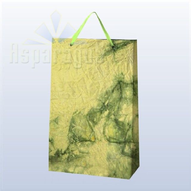 PAPER BAG WITH HANDLES 7X16X25CM/YELLOW-GREEN