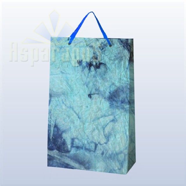 PAPER BAG WITH HANDLES 7X16X25CM/LIGHT BLUE-DARK BLUE