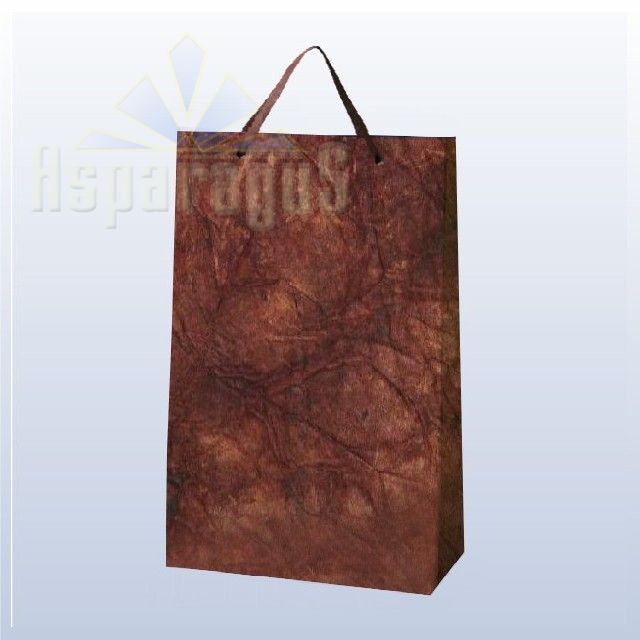 PAPER BAG WITH HANDLES 7X16X25CM/MEDIUM BROWN-DARK BROWN