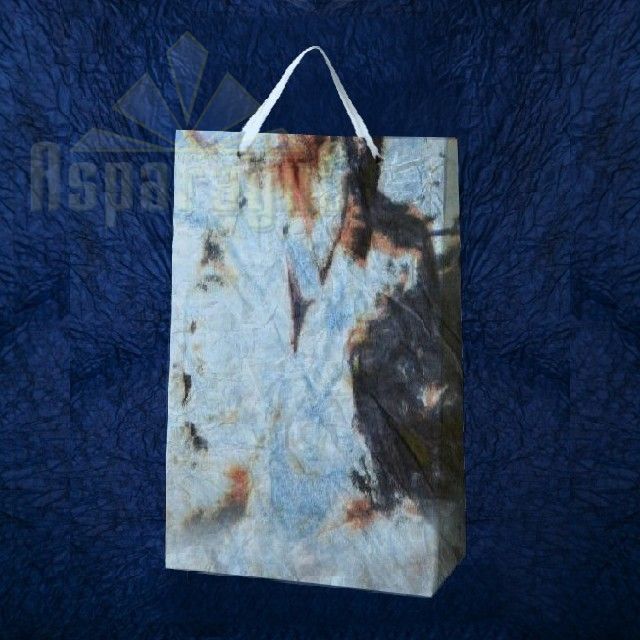 PAPER BAG WITH HANDLES 7X16X25CM/LIGHT BLUE-ORANGE