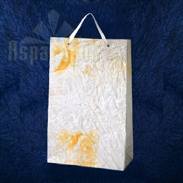 PAPER BAG WITH HANDLES 7X16X25CM/WHITE-ORANGE