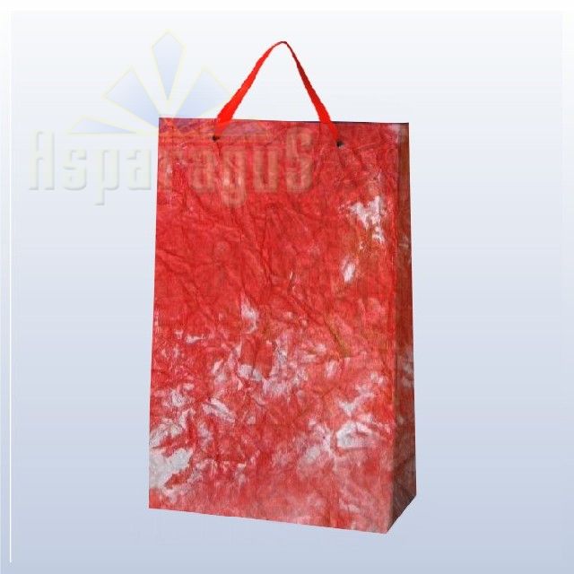 PAPER BAG WITH HANDLES 7X16X25CM/WHITE-RED