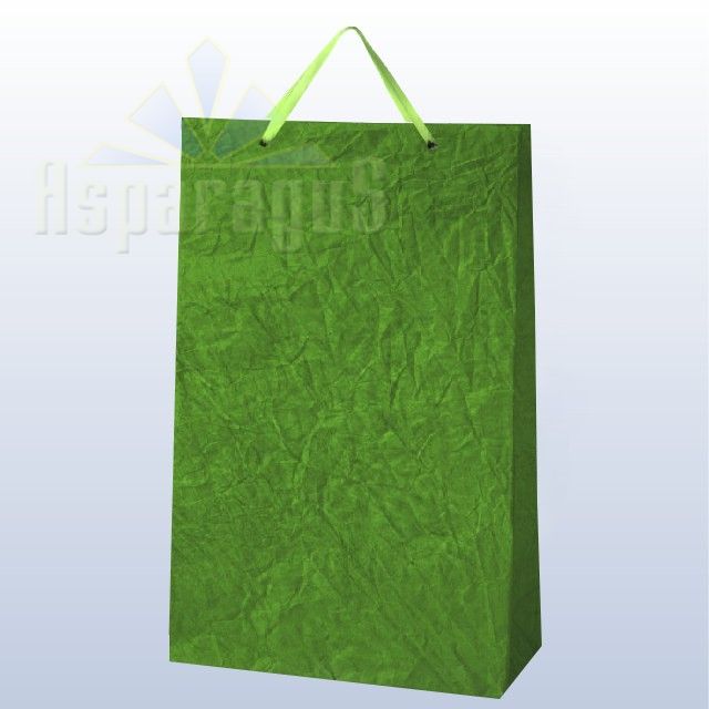 PAPER BAG WITH HANDLES 9,5X23X40CM/TOBACCO GREEN
