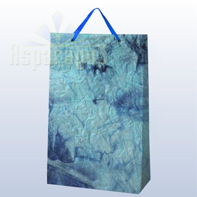 PAPER BAG WITH HANDLES 9,5X23X40CM/LIGHT BLUE-DARK BLUE