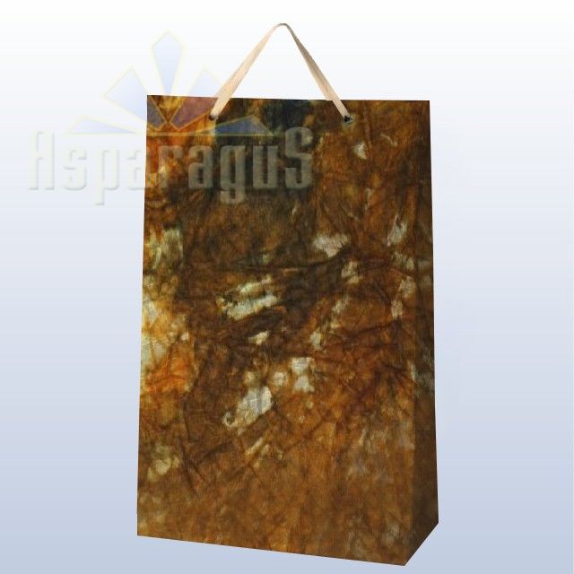 PAPER BAG WITH HANDLES 9,5X23X40CM/CREAM-ORANGE-BROWN