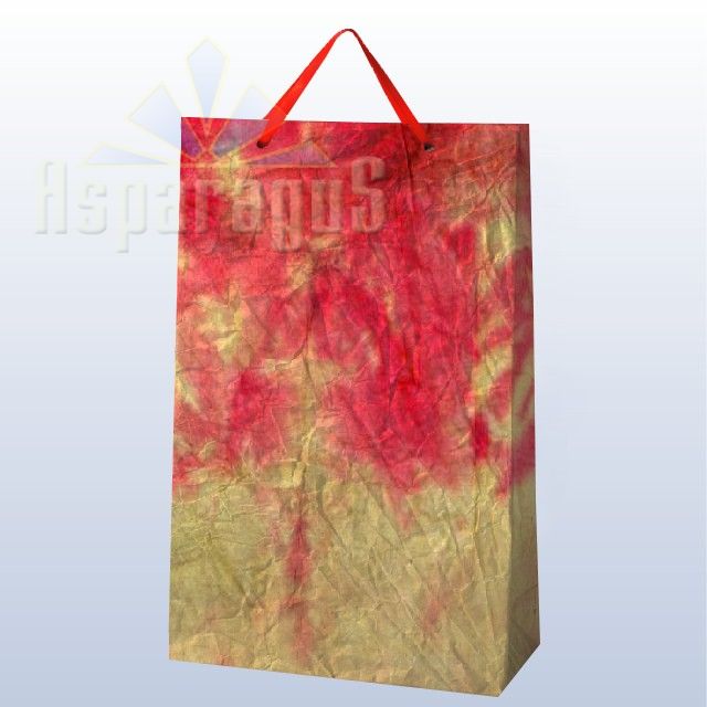 PAPER BAG WITH HANDLES 9,5X23X40CM/MUSTARD YELLOW-RED