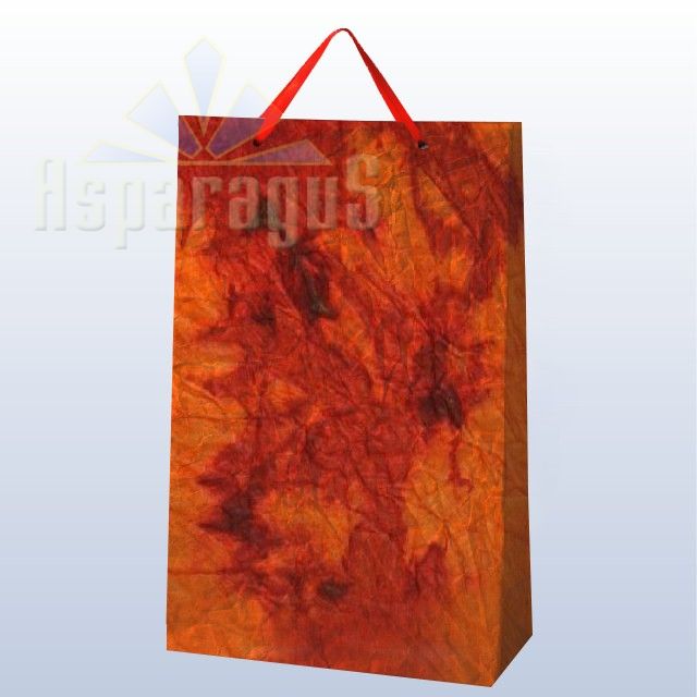 PAPER BAG WITH HANDLES 9,5X23X40CM/MEDIUM ORANGE-BORDEAUX