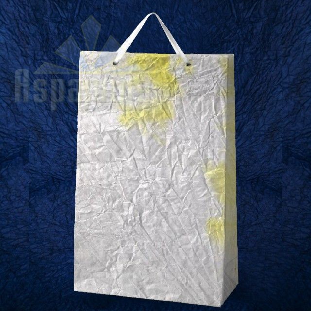 PAPER BAG WITH HANDLES 9,5X23X40CM/WHITE-YELLOW