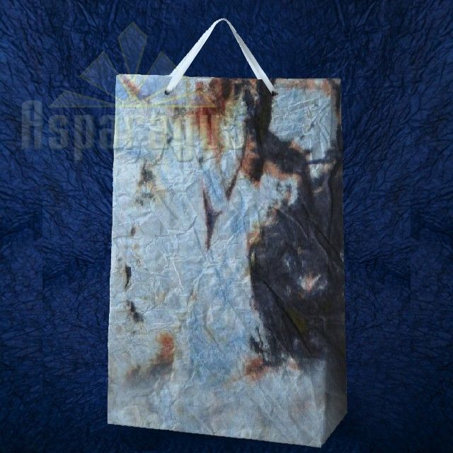 PAPER BAG WITH HANDLES 9,5X23X40CM/LIGHT BLUE-ORANGE