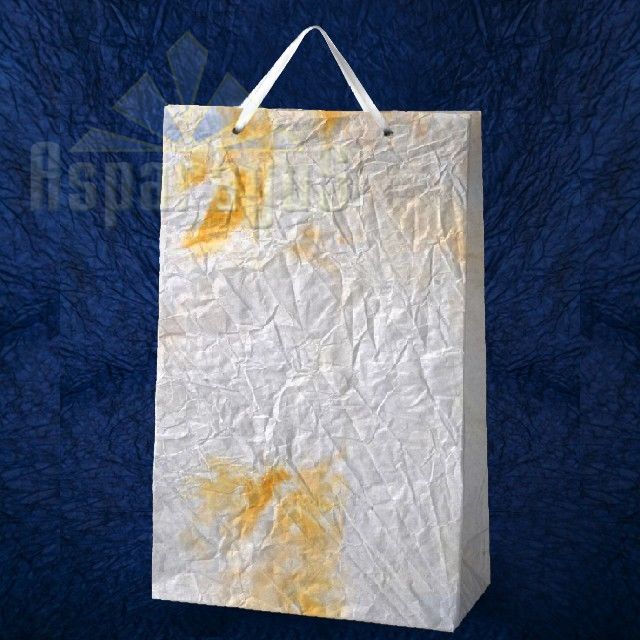 PAPER BAG WITH HANDLES 9,5X23X40CM/WHITE-ORANGE