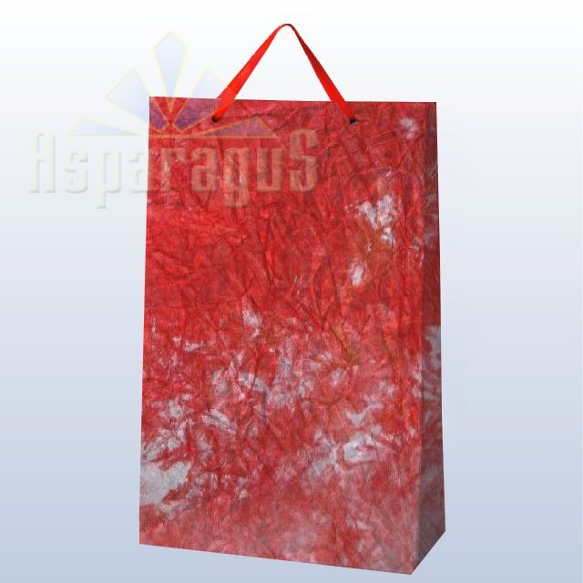 PAPER BAG WITH HANDLES 9,5X23X40CM/WHITE-RED