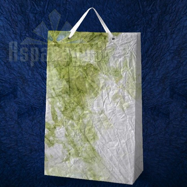 PAPER BAG WITH HANDLES 9,5X23X40CM/WHITE-TOBACCO GREEN