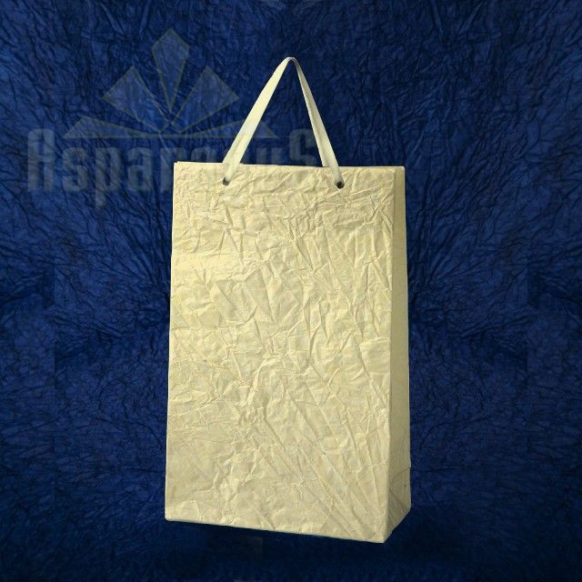 PAPER BAG WITH HANDLES 5X11X17CM/BUTTER