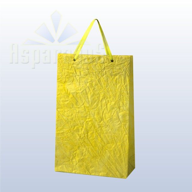 PAPER BAG WITH HANDLES 5X11X17CM/LIGHT YELLOW