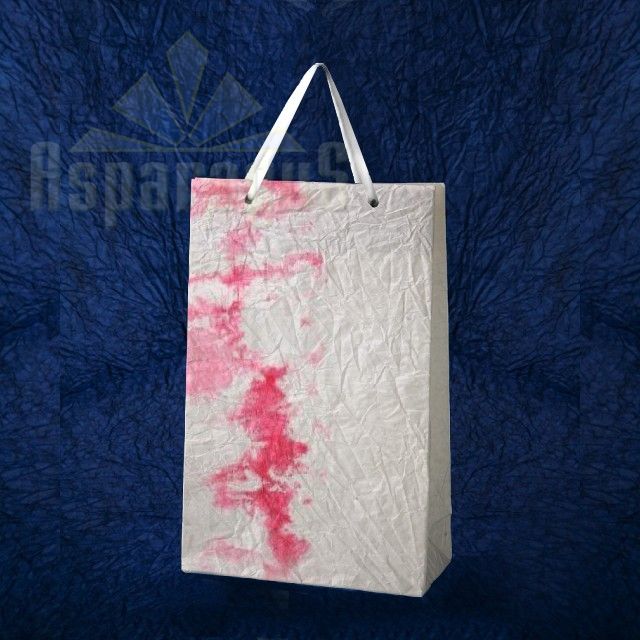 PAPER BAG WITH HANDLES 5X11X17CM/WHITE-PINK