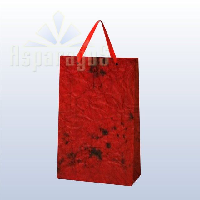 PAPER BAG WITH HANDLES 5X11X17CM/RED-BLACK