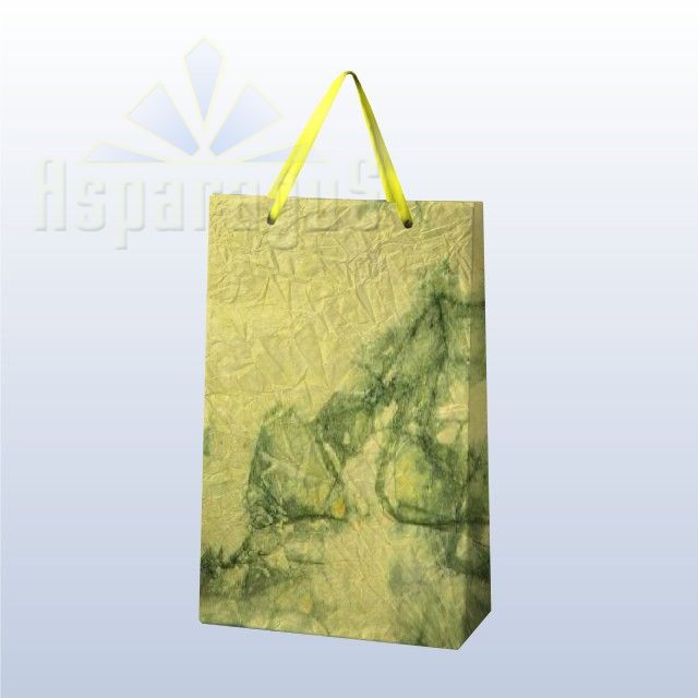 PAPER BAG WITH HANDLES 5X11X17CM/YELLOW-GREEN